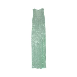 Abito Lungo Menta Paillettes