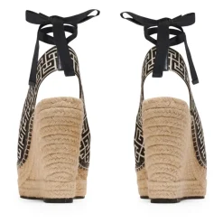 Alex monogram jacquard en leren espadrilles