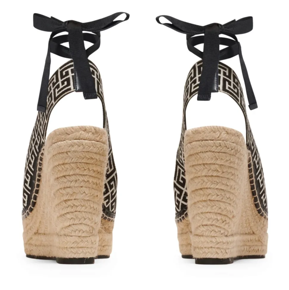 Alex monogram jacquard en leren espadrilles
