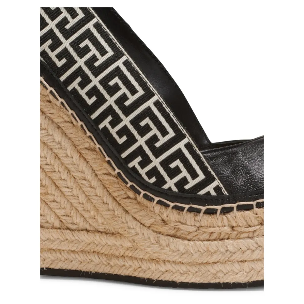 Alex monogram jacquard en leren espadrilles