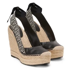 Alex monogram jacquard en leren espadrilles