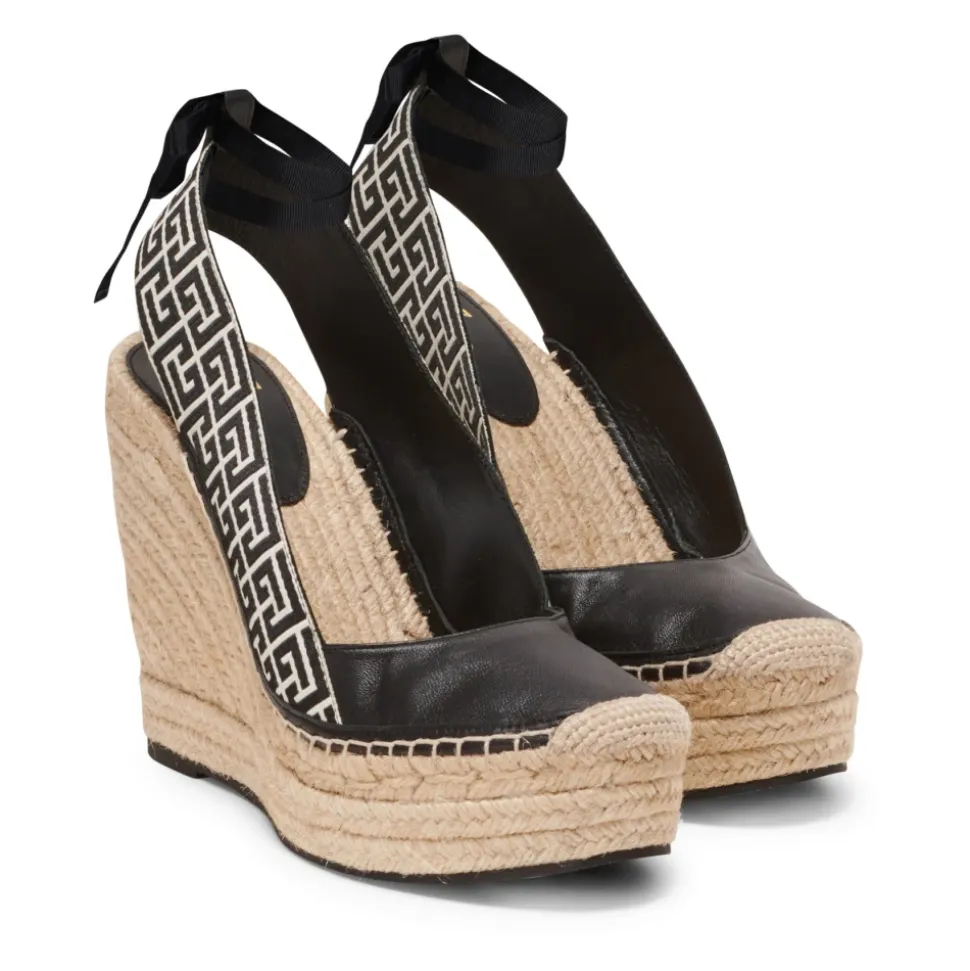 Alex monogram jacquard en leren espadrilles