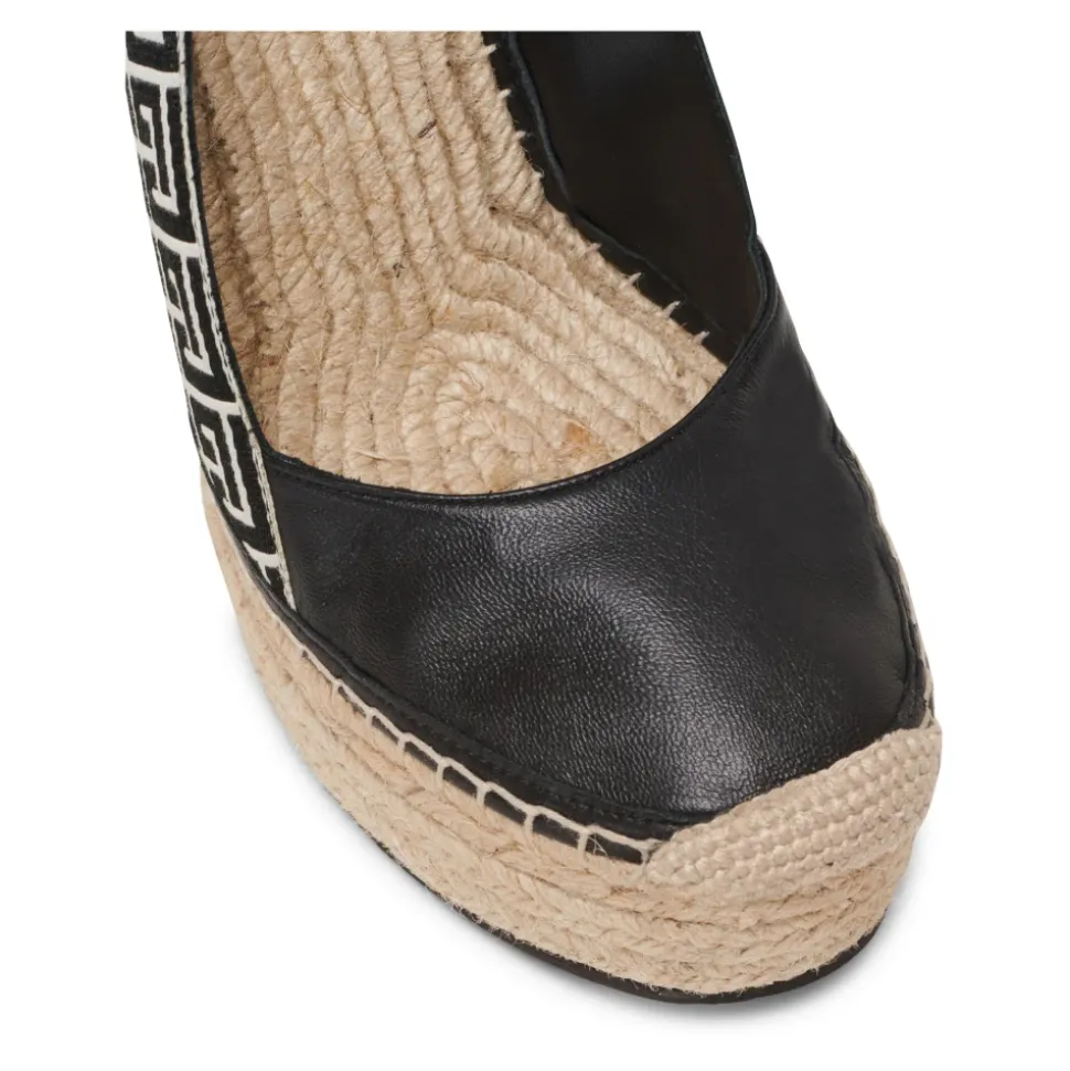 Alex monogram jacquard en leren espadrilles