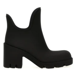 Asymmetrische enkellaars met chunky hak