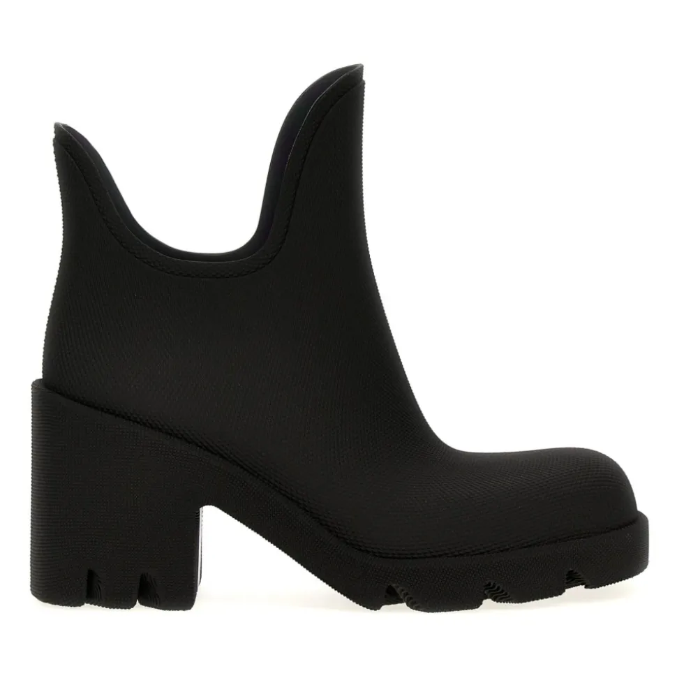 Asymmetrische enkellaars met chunky hak