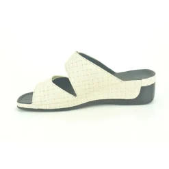 Beige Gevlochten Muil Sandaal