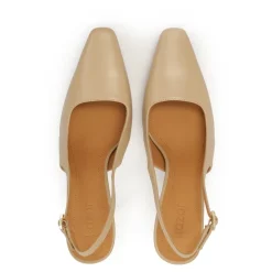 Beige pumps met een unieke hak