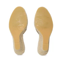 Beige Slip-On Sleehakken met Ruitpatroon