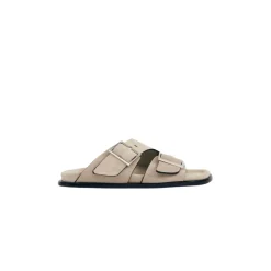Beige Suède Leren Sandalen