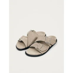 Beige Suède Leren Sandalen