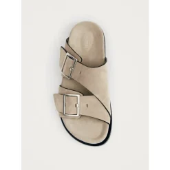 Beige Suède Leren Sandalen