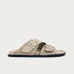 Beige Suède Leren Sandalen