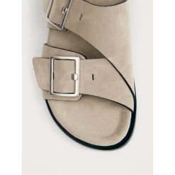 Beige Suède Leren Sandalen