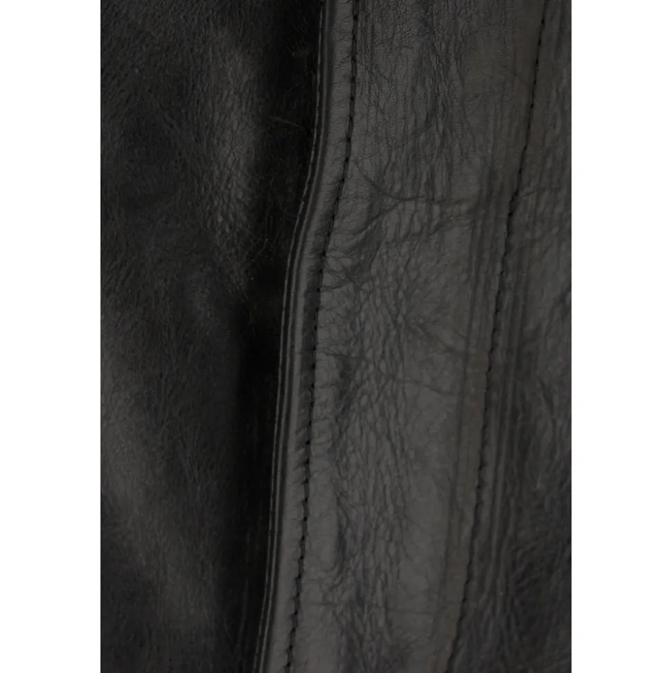 Belted Pencil Rok in Gekreukt Leer