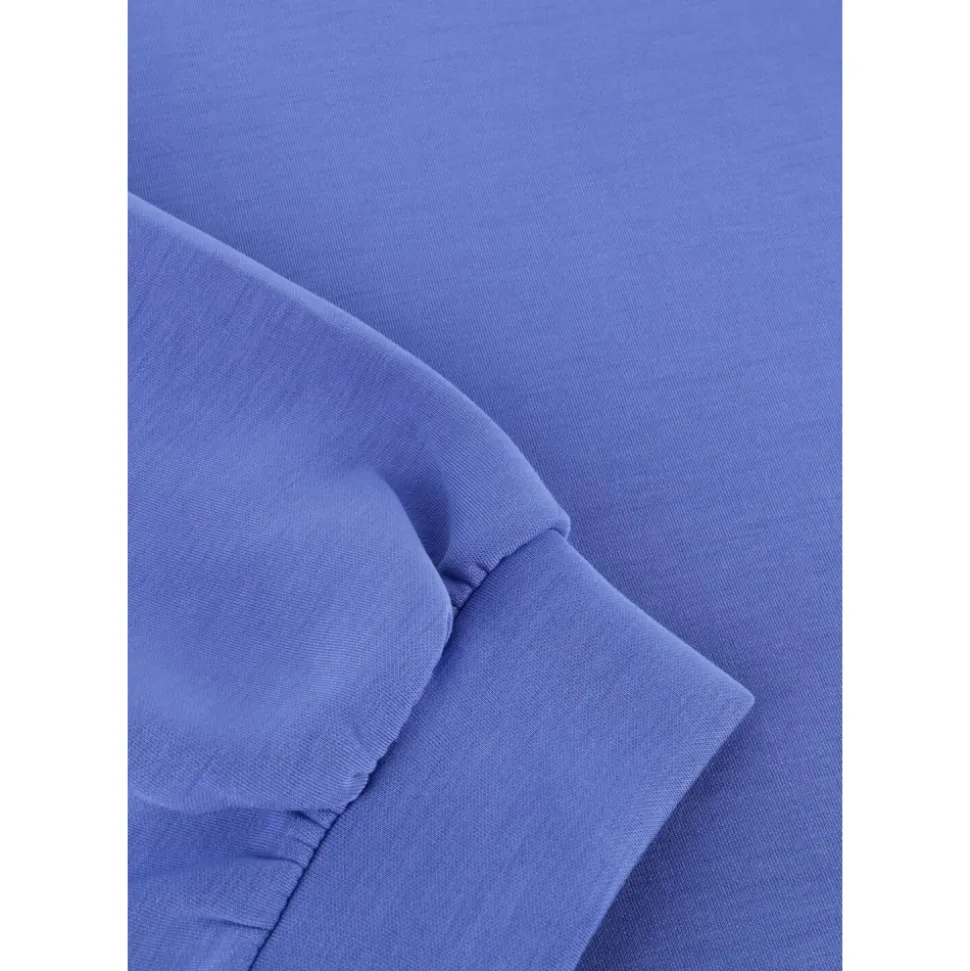 Blauwe 3/4 Mouw Sweat Top