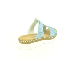 Blauwe Raffia Muil Sandalen