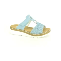 Blauwe Raffia Muil Sandalen