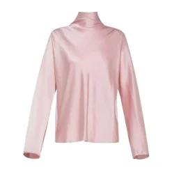 Blouse van Zijde met Hoge Hals