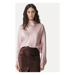 Blouse van Zijde met Hoge Hals
