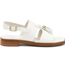 Boho-chic leren sandalen met kwastjes