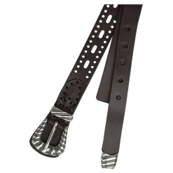 Bruin Geperforeerde Leren Riem