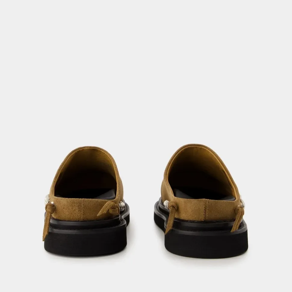 Bruin leren sandalen - Ronde neus