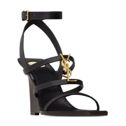 CASSANDRA wedges van glad leer
