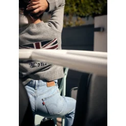 City Sweater - London Intarsia grijs