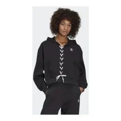 Cropped Hoodie met Kantdetails