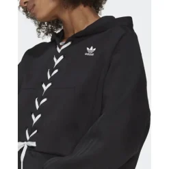Cropped Hoodie met Kantdetails