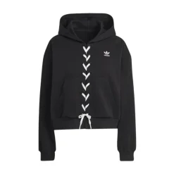 Cropped Hoodie met Kantdetails