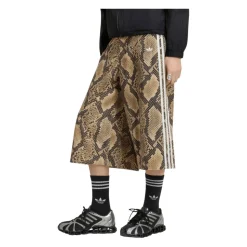 Denim Bermuda Shorts met Slangenprint