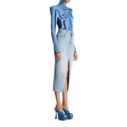 Denim midi rok
