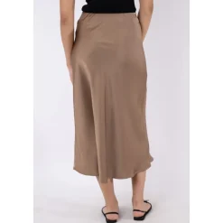 Donkere Taupe Satijnen Rok