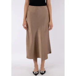 Donkere Taupe Satijnen Rok