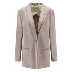 Enkelrijige satijnen blazer