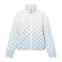 Geborduurde Gradient Monogram Cropped Fleece Jas