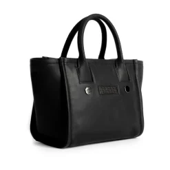 GIRLY KLASSIEKE HANDTAS ZWART ZILVER