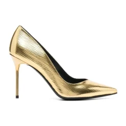 Gouden Gesloten Hoge Hakken Pumps