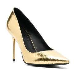 Gouden Gesloten Hoge Hakken Pumps