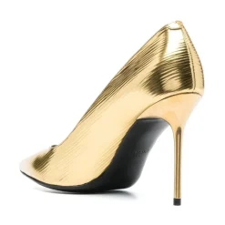 Gouden Gesloten Hoge Hakken Pumps