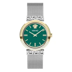 Groene wijzerplaat roestvrijstalen analoge horloge