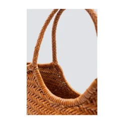 Handgeweven leren tote bag