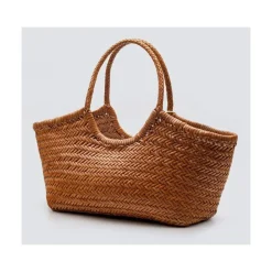 Handgeweven leren tote bag
