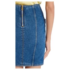 Korte denim rok met riem