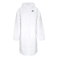 Lange Donsjas Klassieke Parka Wit/Zwart