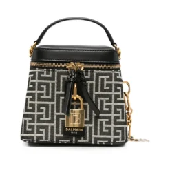 Mini tas met slot met monogramprint