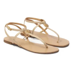 Platte beige sandalen