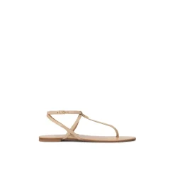 Platte beige sandalen
