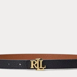 SKINNY OMKEERBARE LEREN RIEM - BRUIN/ZWART